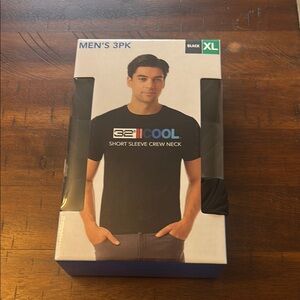 NWT 32 Degrees Men's Black Short Sleeve Crew Neck Tee - 3 Pack